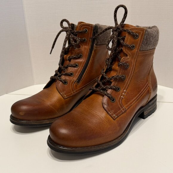 TAOS Women’s “Cutie” Brown Leather Lace-Up Zip-Up Ankle Boots (Size 7-7.5) - Picture 6 of 14